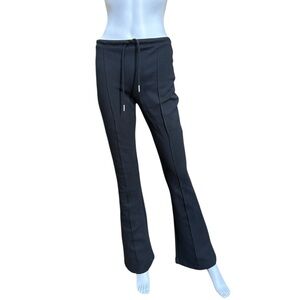 Zara Black Interlock Drawstring Flare Pants, NWT, M